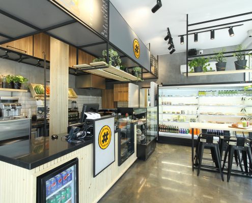 طراحی داخلی تجاری کافه مارکت سپند
